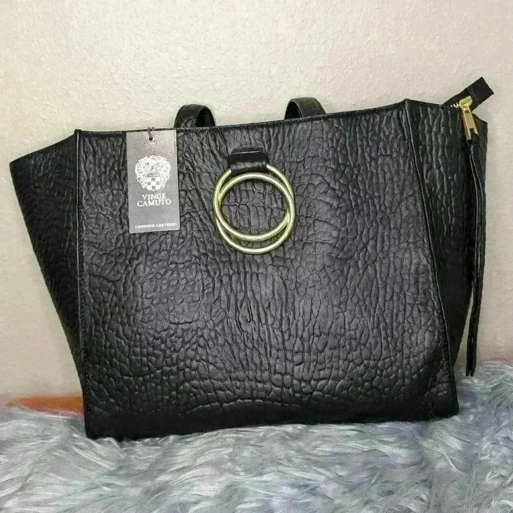 NWT Vince Camuto Livy Tote w/ Duster Soft Genuine Leather gorgeous gold accents